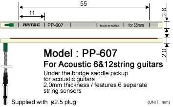 Artec PP607 Akustik Gitar Eşik Altı Piezo Manyetik