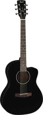 Cort JADE1-BK Kesik Kasa Siyah Akustik Gitar