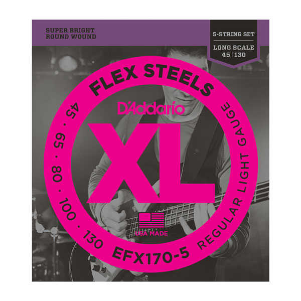 D'addario EFX170-5 Flex Steels Bas Gitar Teli (45-130)