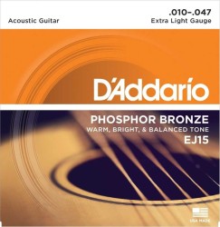 DAddario - D´Addario EJ15 Akustik Gitar Teli (010-47)