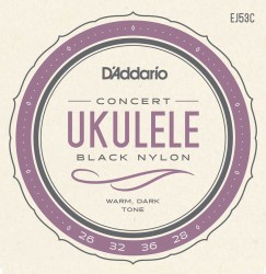 DAddario - D´Addario EJ53C Siyah Naylon Concert Ukulele Teli