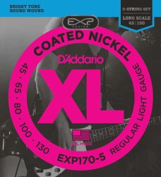 D'Addario - D'Addario EXP170-5 Coated Soft 5 Telli Bas Gitar Teli