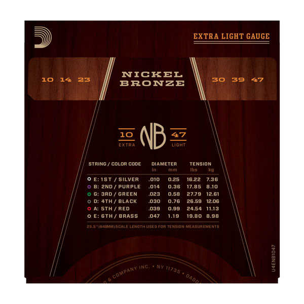 D´Addario NB1047 Nickel Bronze Akustik Gitar Teli (10-47)