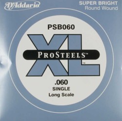 DAddario - D'Addario PSB060 Single ProSteels Tek Bas Gitar Teli (060-Re)