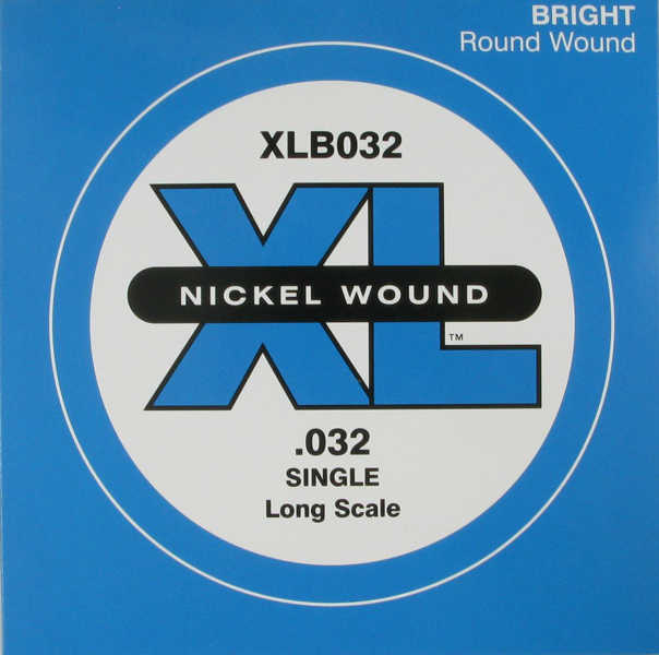 D'Addario XLB032 Single Nickel Wound Tek Bas Gitar Teli (032-Do)