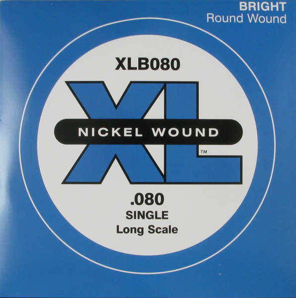 D'Addario XLB080 Single Nickel Wound Tek Bas Gitar Teli (080-La)