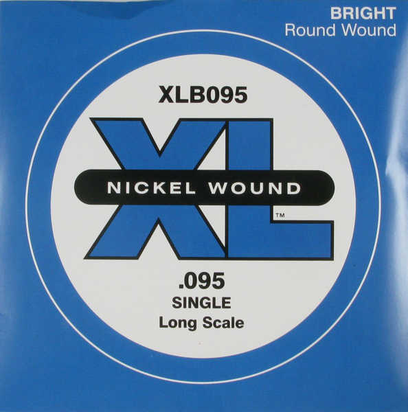 D´Addario XLB095 Single Nickel Wound Tek Bas Gitar Teli (095-Mi)
