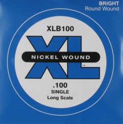 DAddario - D'Addario XLB100 Single Nickel Wound Tek Bas Gitar Teli (100-Mi)