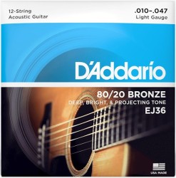 DAddario - D´Addario EJ36 12 Telli Akustik Gitar Teli (10-47)