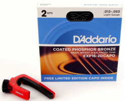 DAddario - D´Addario EXP16 Hediyeli 2 Set Akustik Gitar Teli (012-53)