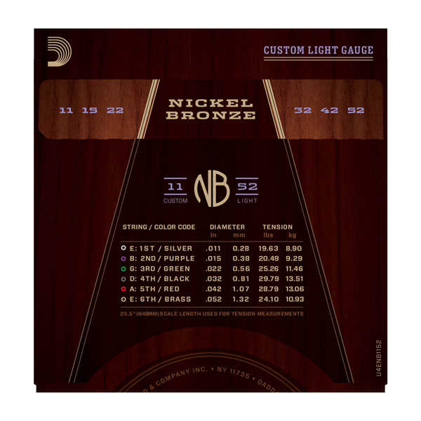 D´Addario NB1152 Nickel Bronze Akustik Gitar Teli (11-52)