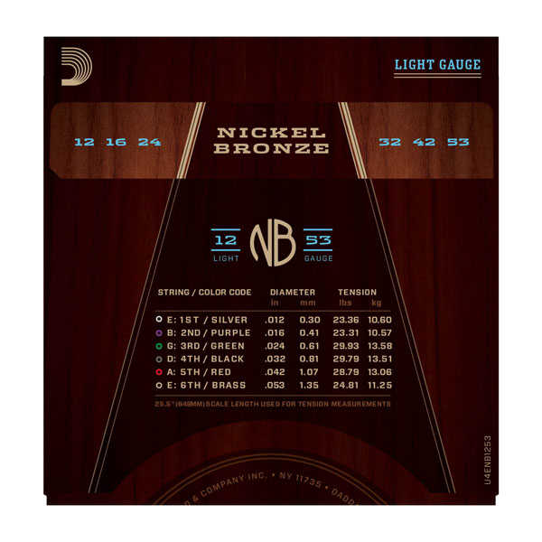 D´Addario NB1253 Nickel Bronze Akustik Gitar Teli (12-53)