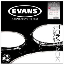 Evans ETP-PC1CLR-R Power Center Clear Drum Head Set - Thumbnail