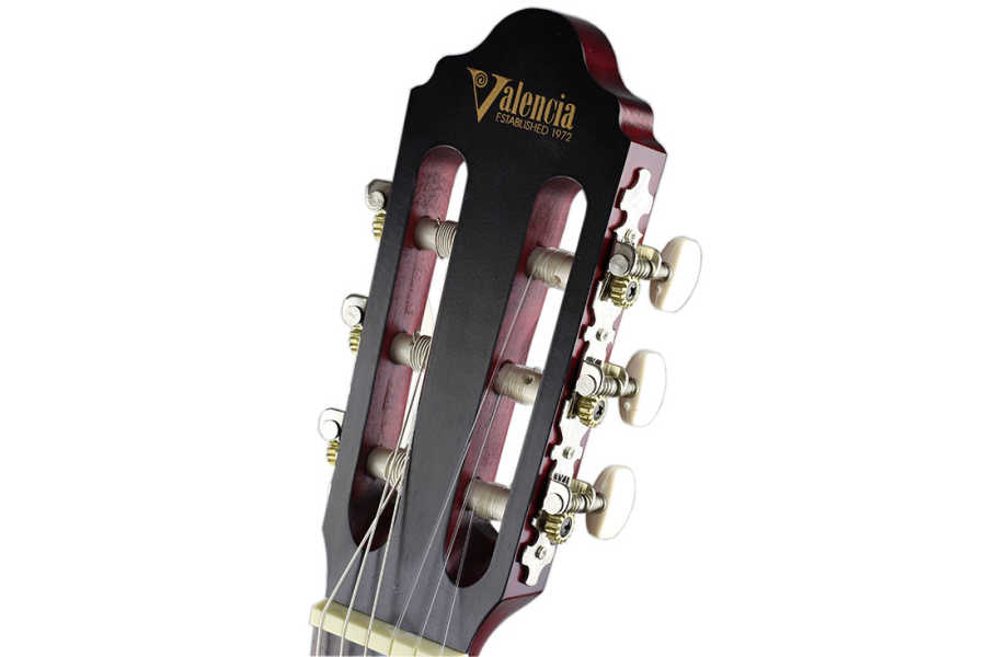 Valencia VC204TWR Mat Bordo Klasik Gitar + Kılıf